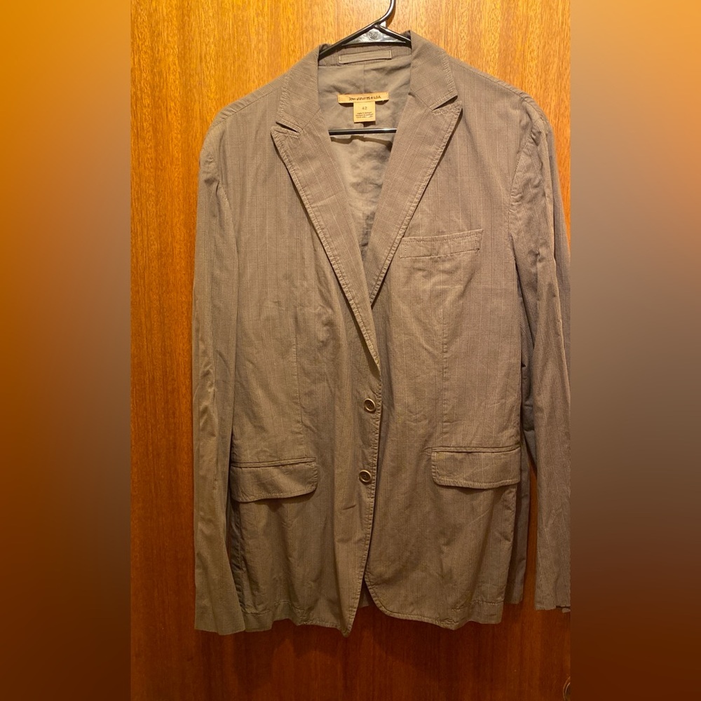 John Varvatos grey plaid pattern blazer jacket